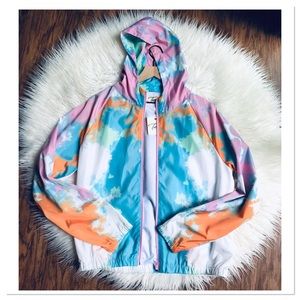 Twain Tie Dye Full Zip Up Front Hooded Windbreaker Size XL New With Tag